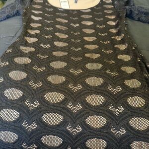 BCBG Black Mesh Long Sleeve Dress